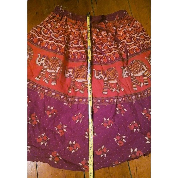 Boho african elephant 🐘knee-length wild animal cotton skirt - Picture 5 of 5